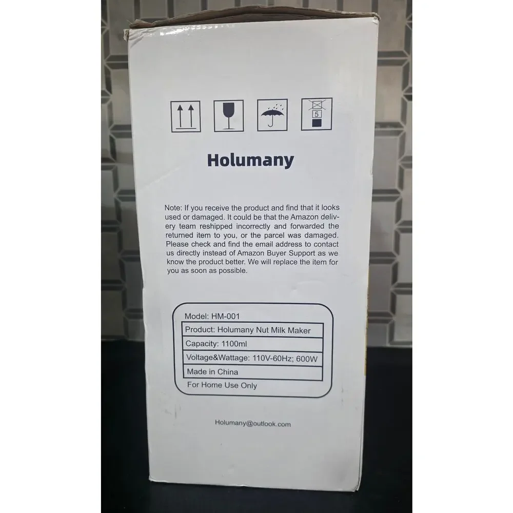Holumany Nut Milk Maker 35oz Soy Almond Oat Milk Machine Self Clean